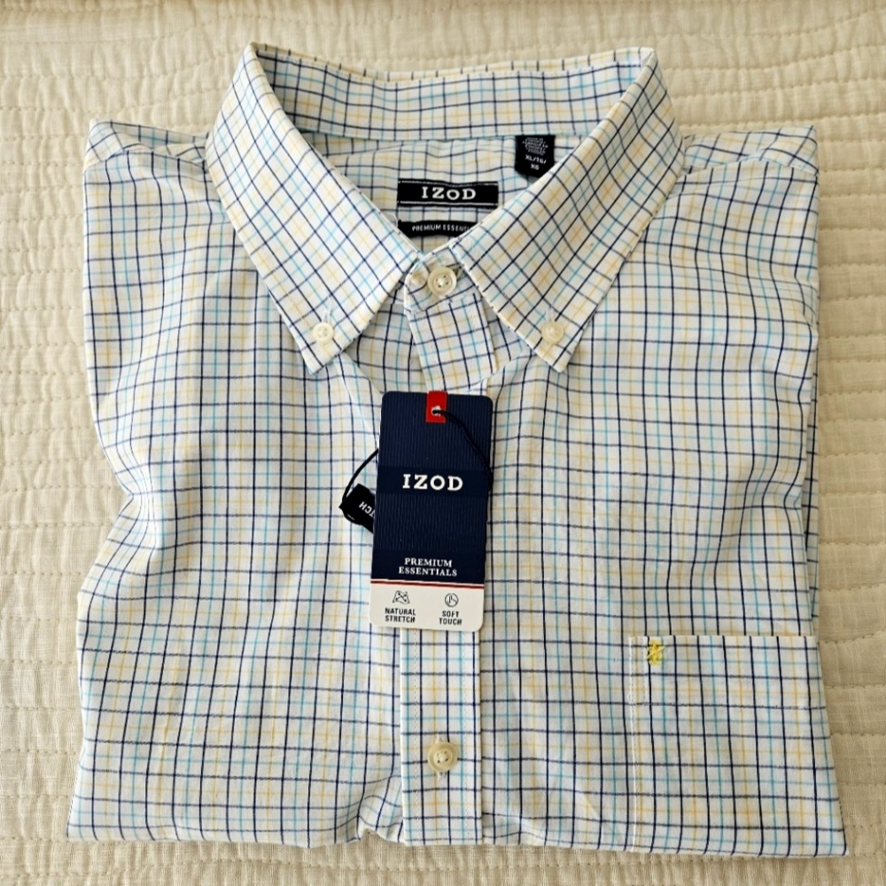 Mens Long Sleeve Button Down Izod Shirt NWT S:XL